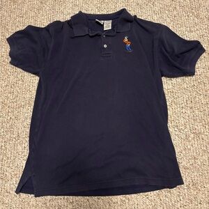 VTG 90s DISNEY Men's Navy Blue Polo Embroidered Goofy Size L